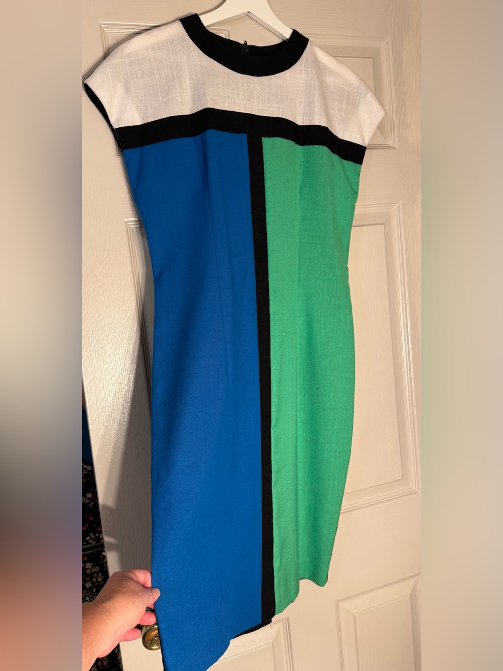 Jessica Howard Blue and Green Colorblock Pencil Skirt